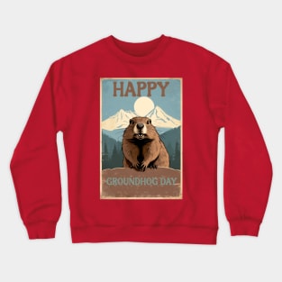 Funny Happy Groundhog Day for lover Groundhog Crewneck Sweatshirt